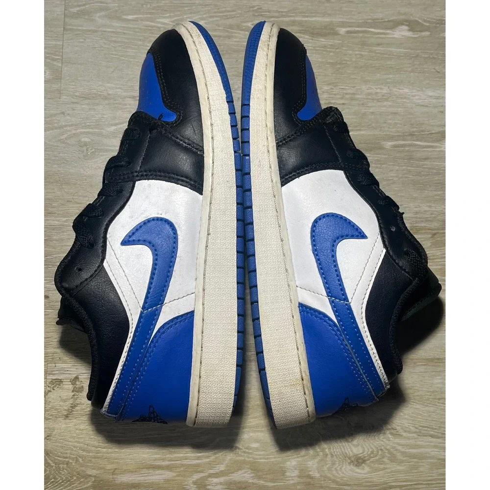 Air Jordan 1 Low Black Royal Blue White Kids Sneakers 553560-140 Size 6Y